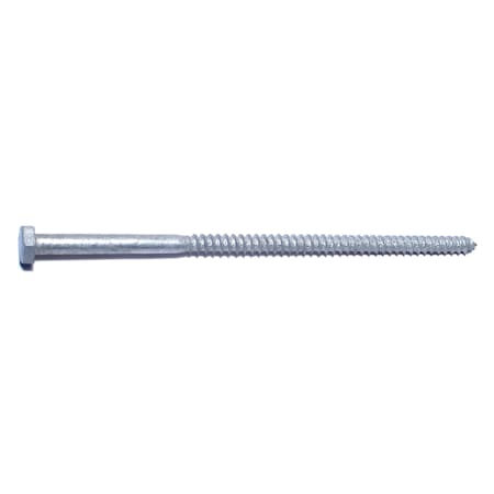 Midwest Fastener Lag Screw, 1/4 in, 6 in, Steel, Hot Dipped Galvanized Hex Hex Drive, 100 PK 05565